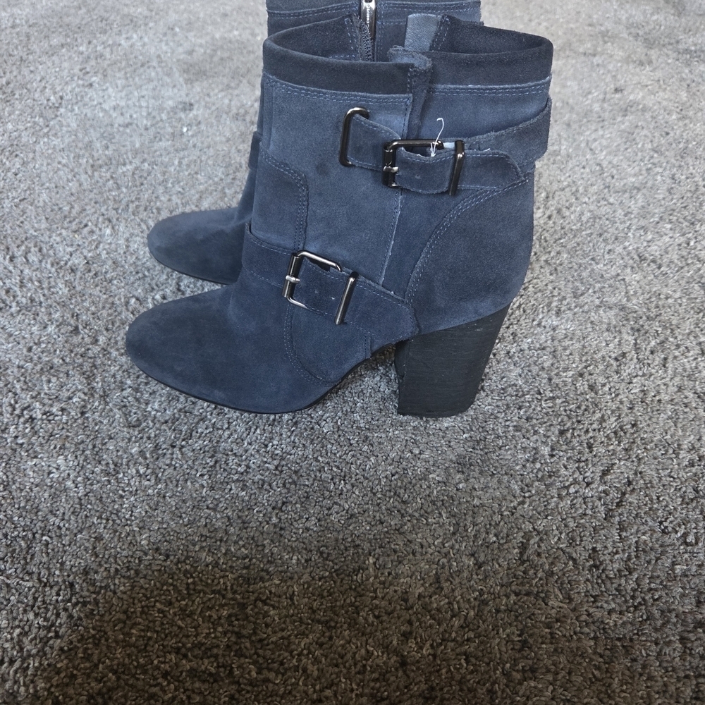 Vince Camuto Blue Ankle Booties with Double Buckles - Picture 2 of 6